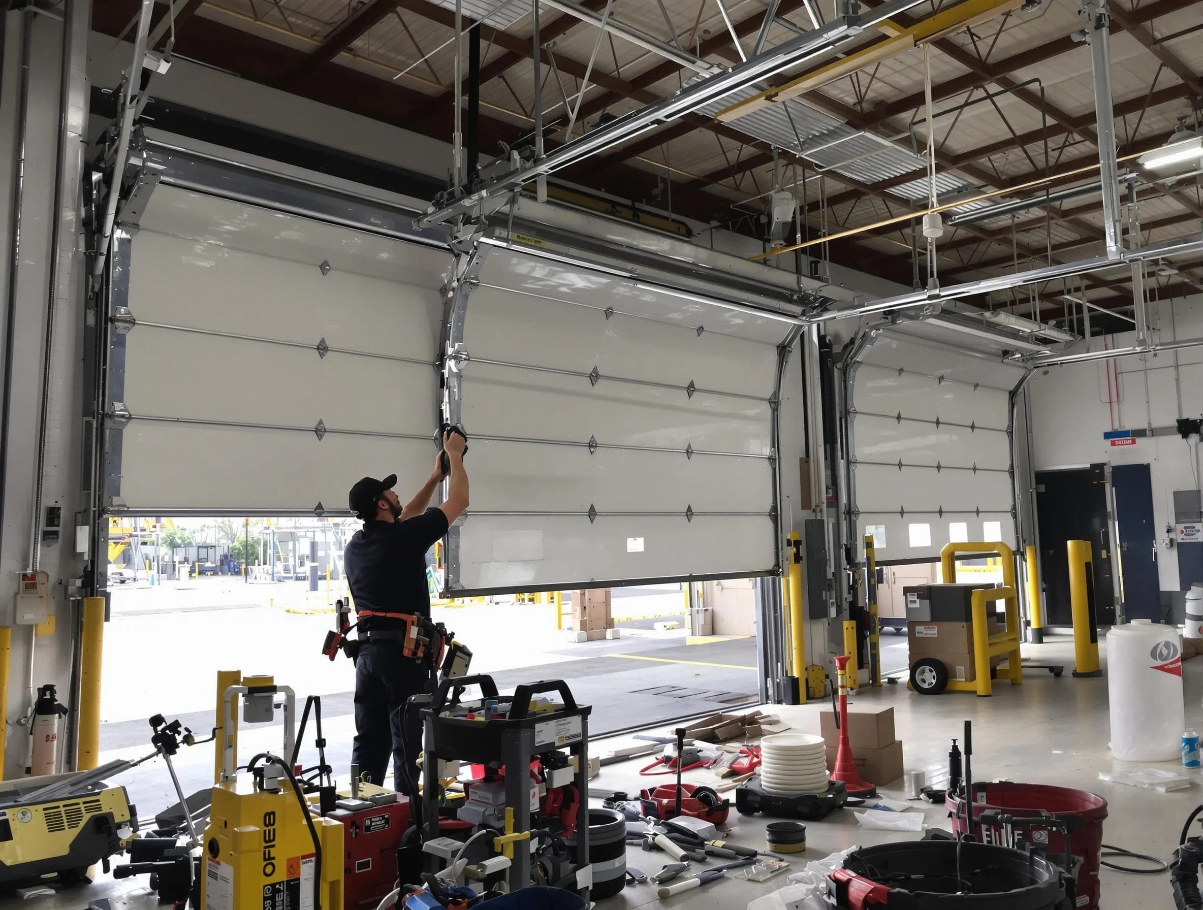 Madison Garage Door Repair technician performing commercial garage door repair in Madison