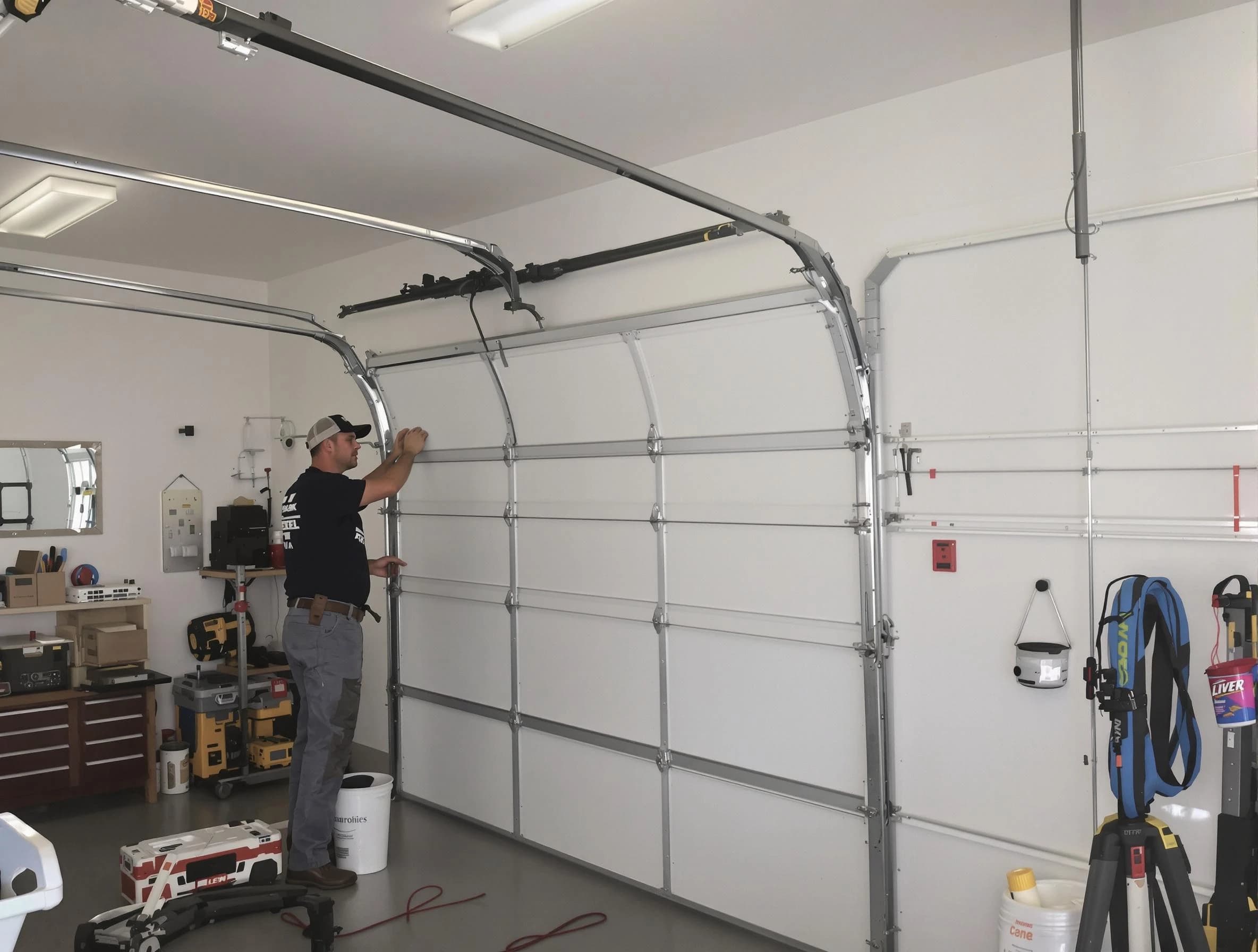 Madison Garage Door Repair team installing new garage door in Madison