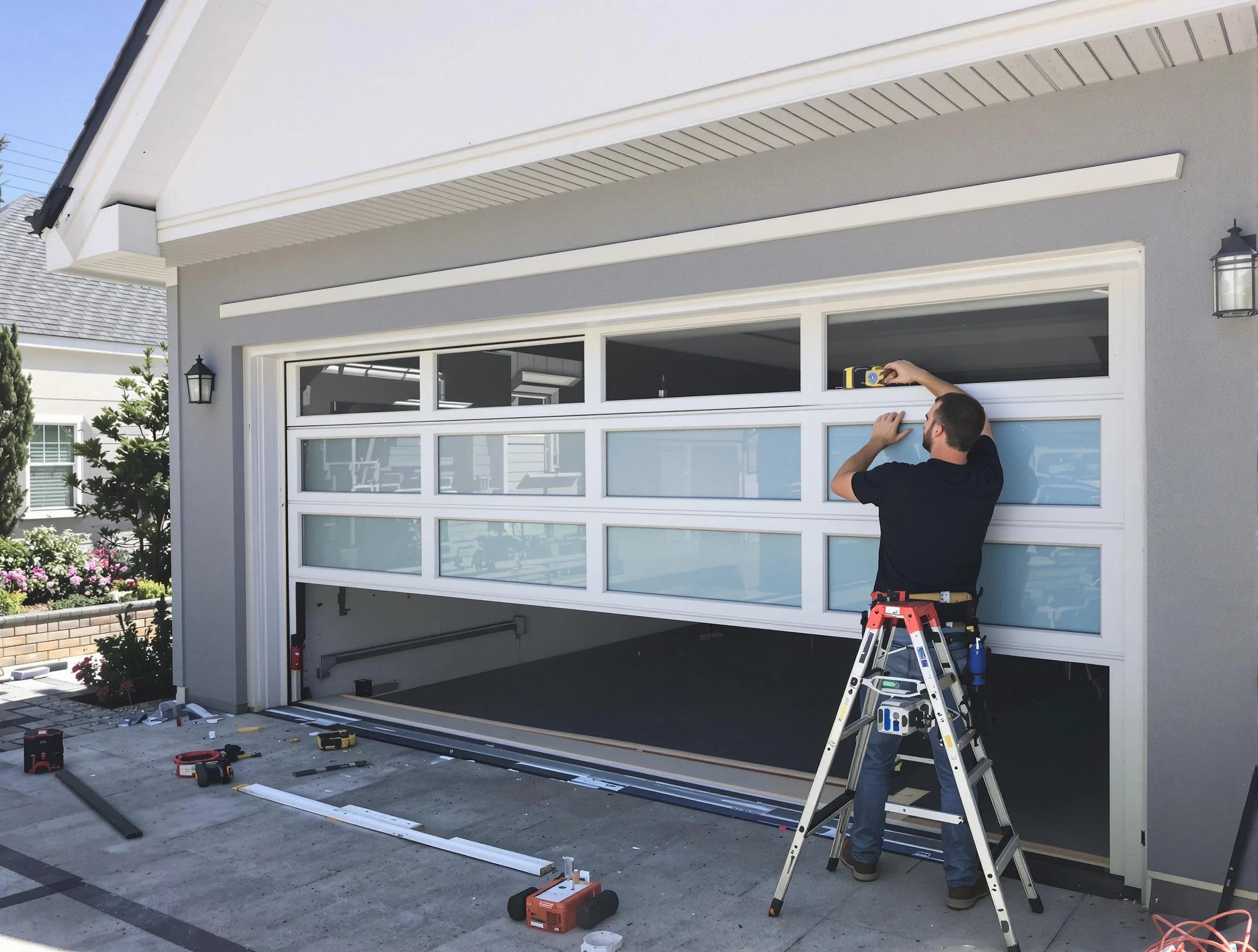 Madison Garage Door Repair team performing garage door replacement in Madison