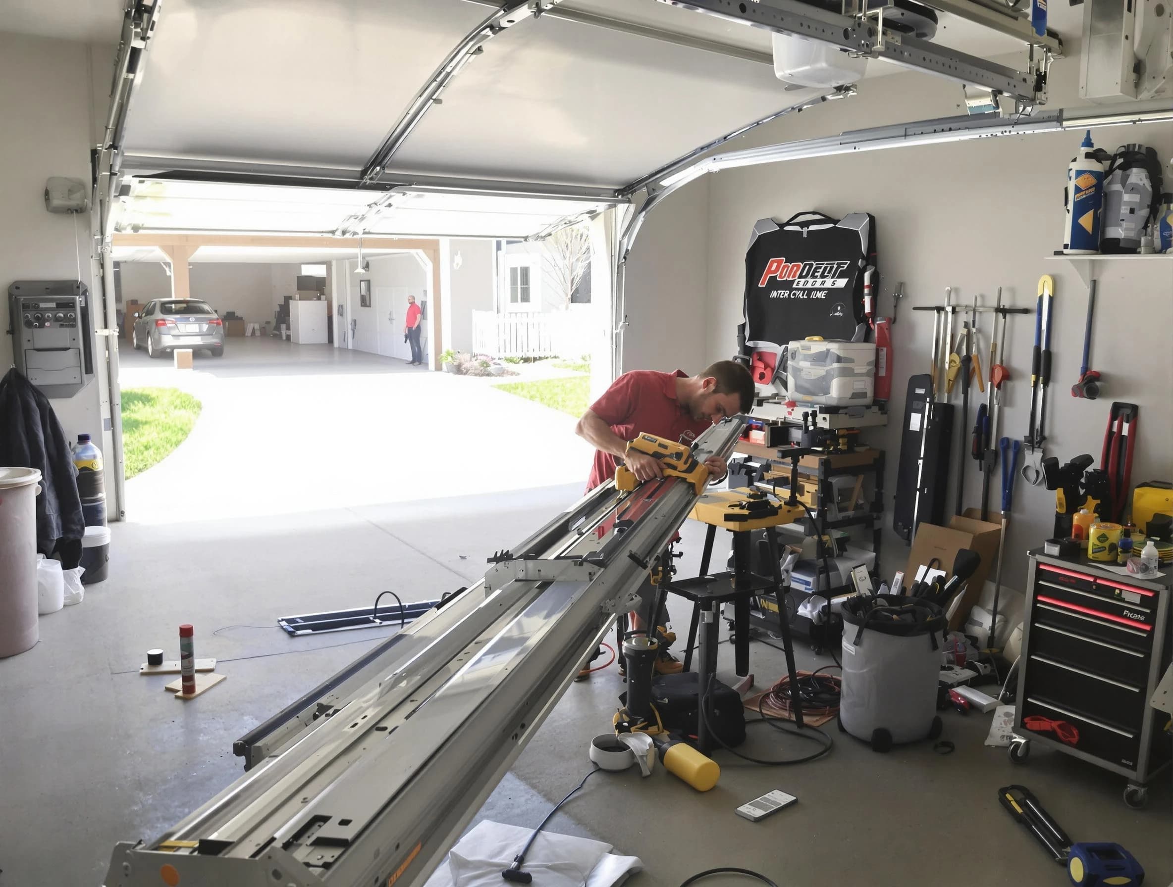 Madison Garage Door Repair expert performing track repair in Madison