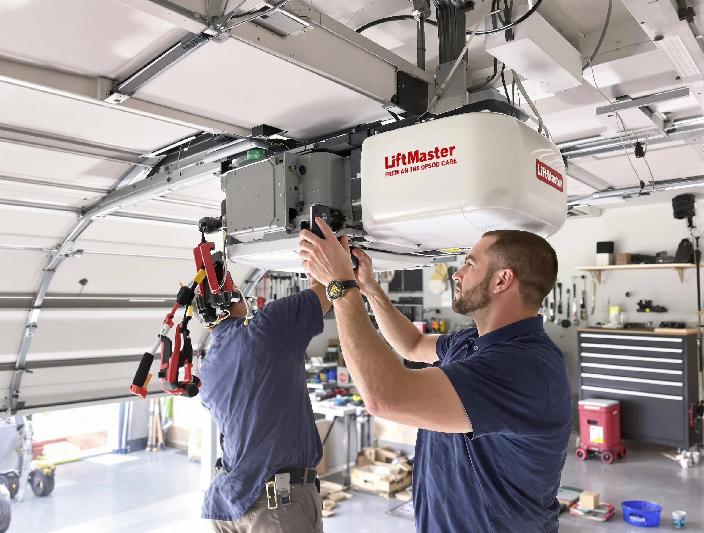 Madison Garage Door Repair technician performing advanced diagnostics on garage opener in Madison
